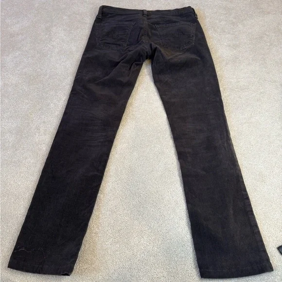 AG Adriano Goldschmied Black Charcoal Velvet Corduroy Straight Leg Pants Size 25 - Picture 10 of 16